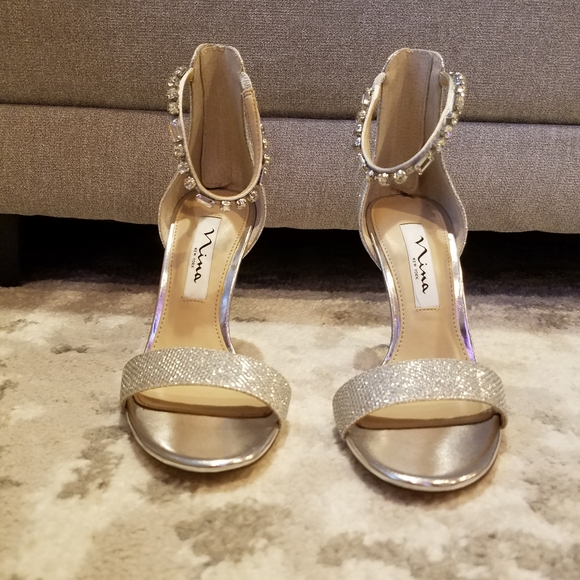 Nina Silver Ankle Strap - Picture 2 of 9